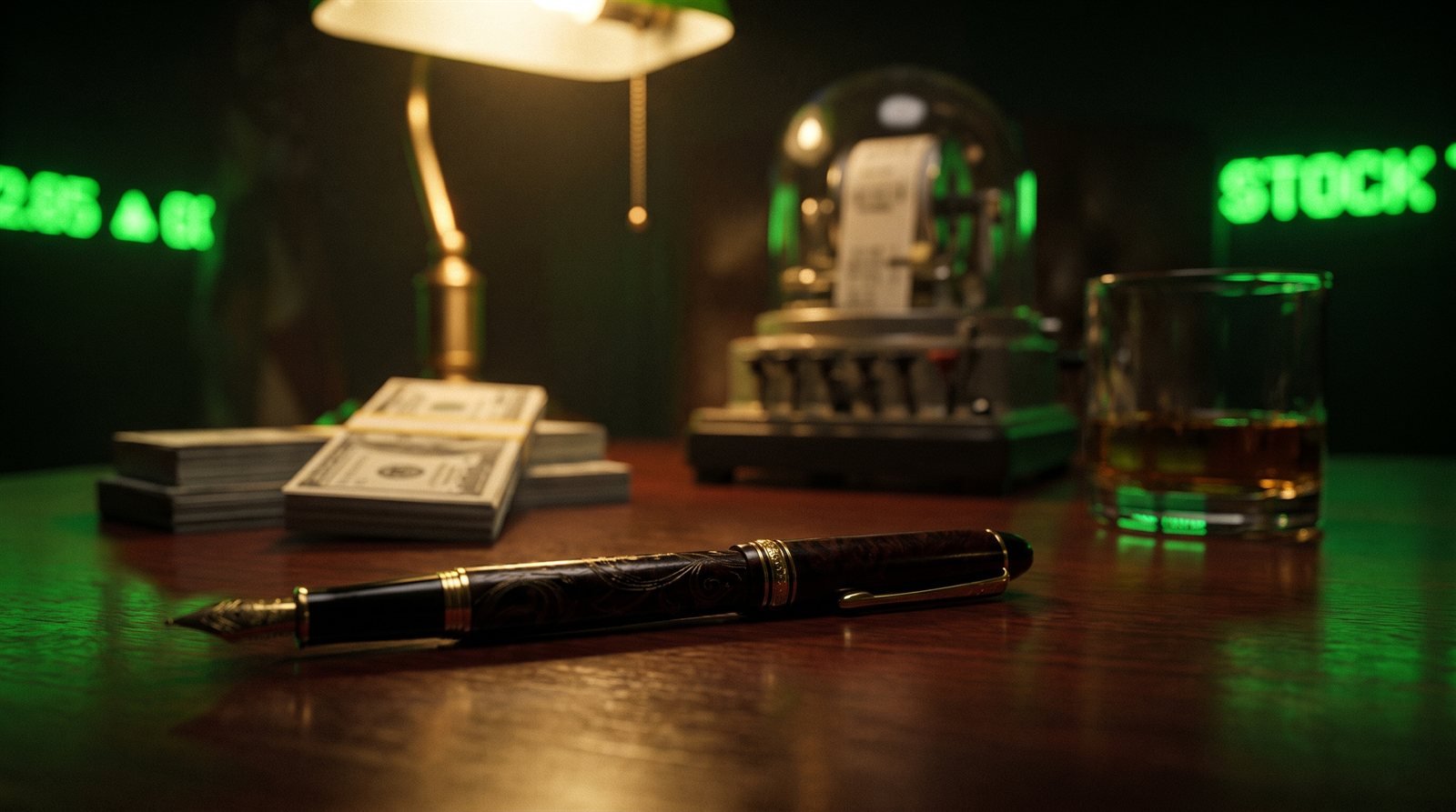 The pen on a broker's desk